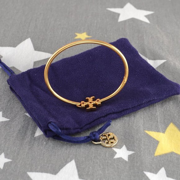 Tory Burch Eleanor Hinged Cuff Bracelet in Tory Gold (Brand New) - Picture 5 of 8